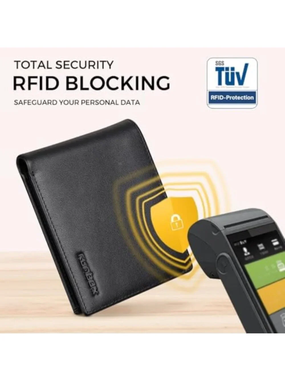 Stylish Leather RFID Blocking Bifold Wallet for Men - Front Pocket Design